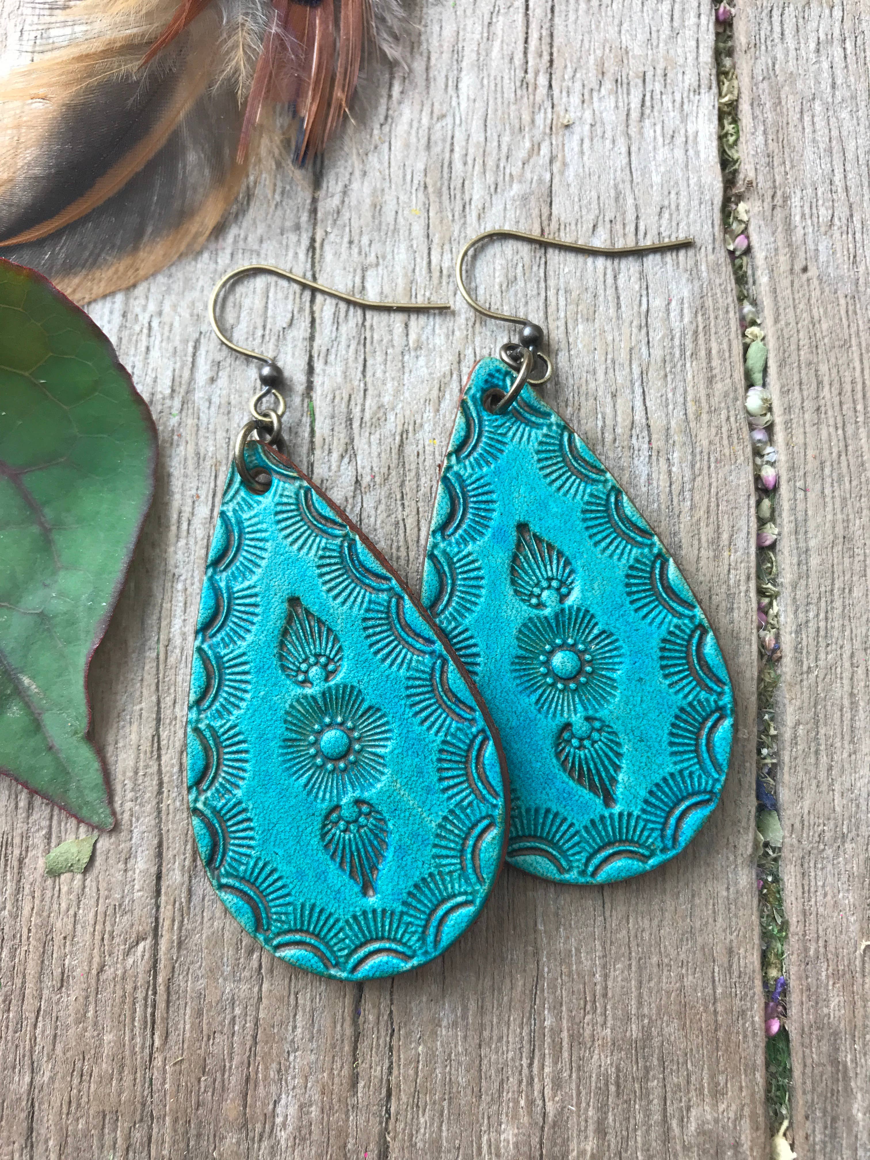 Floral Leather Earrings